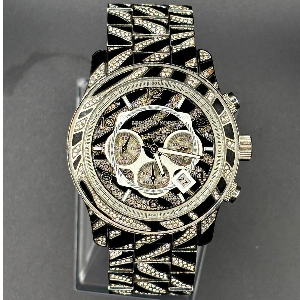 Michael Kors MK6889 Oversized Runway Glitz Chronograph Unisex Watch 45mm